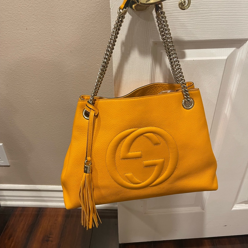 Gucci Yellow Leather Shoulder Bag